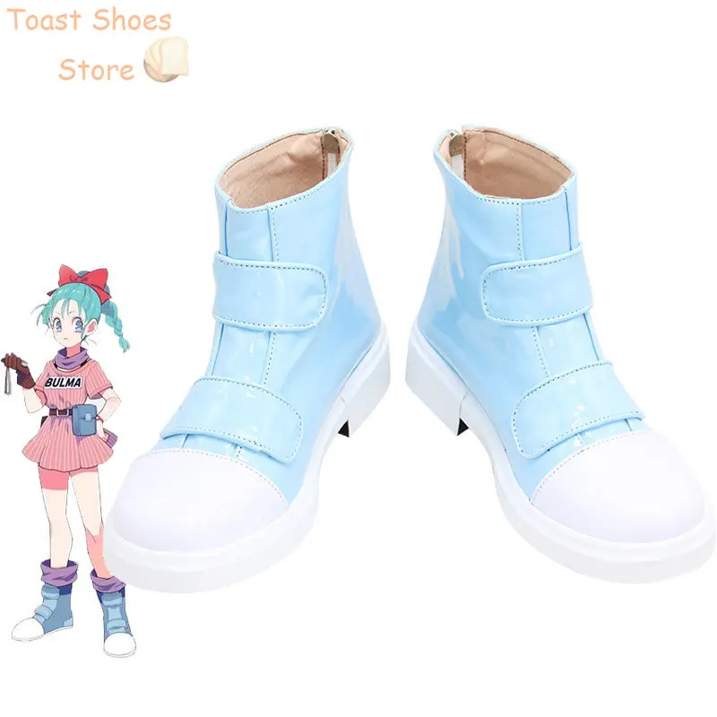 Bulma-zapatos de Cosplay de Anime, zapatos de cuero PU, botas de Carnaval para Halloween, utilería para disfraz