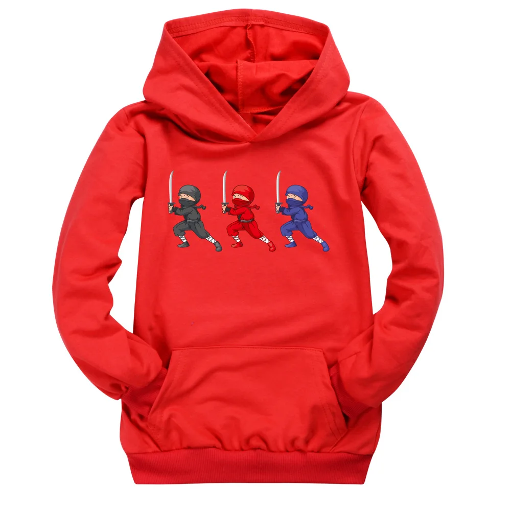 Sudadera con capucha de dibujos animados Ninja Kidz para niños, chaqueta de manga larga, suéter con capucha, ropa de bebé, otoño e invierno, nuevo