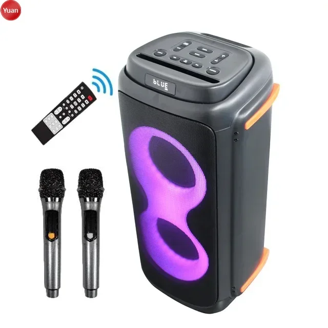 

Active Portable Partybox Water Resistance Wireless Rechargeable LED Light Trolley Speaker With Microphone