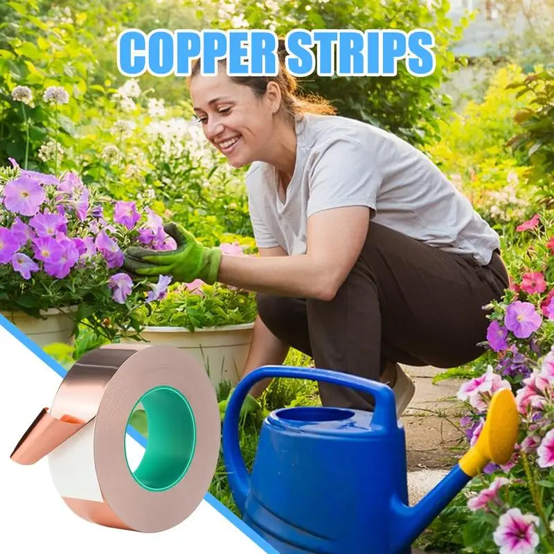 Copper Shielding Tape Self Adhesive Snail Barrier Tape Conductive Copper Stopper Slug Copper Foil Tape For Potted Plants