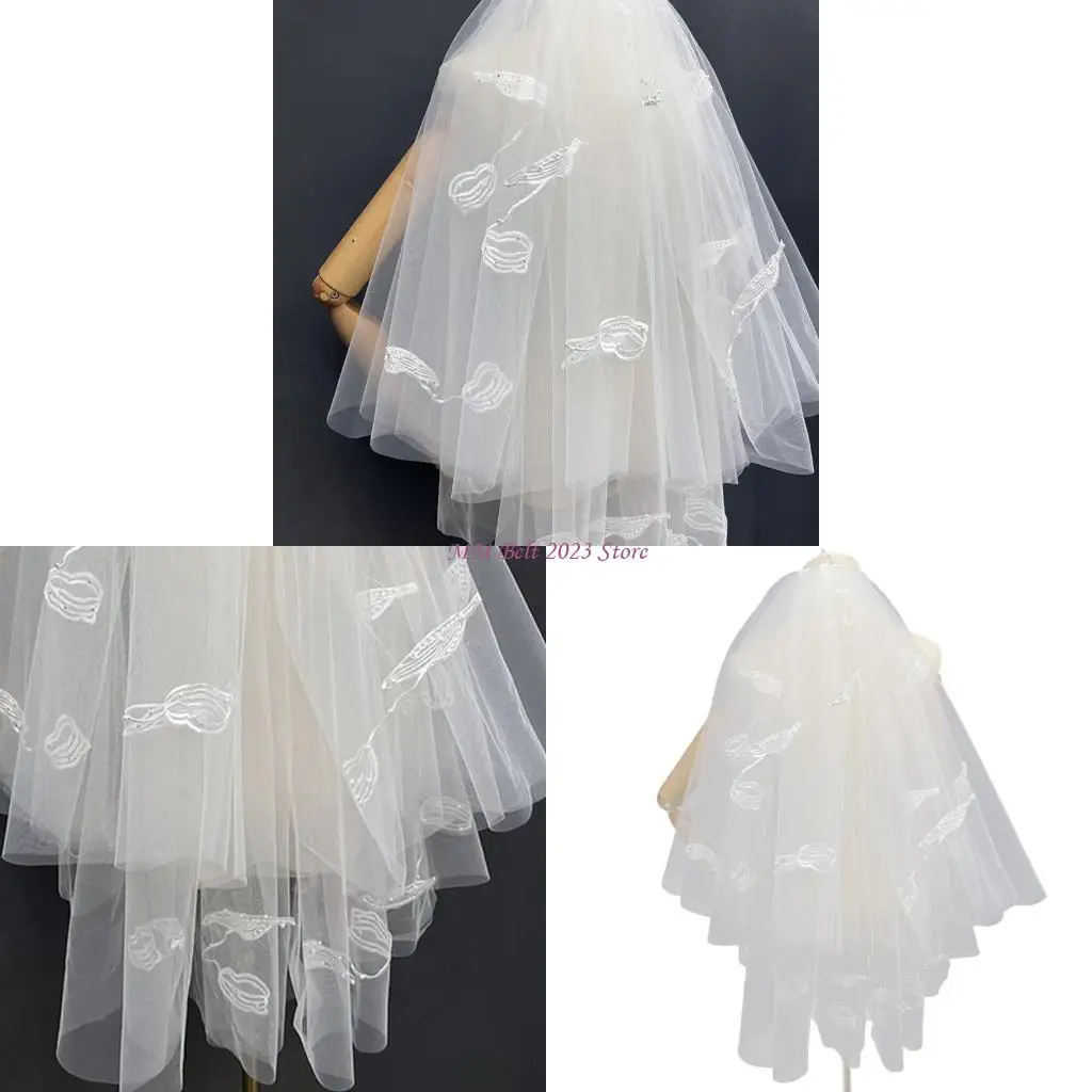 

49ME вуаль для волос с цветочным узором и жемчугом, головной убор для нескольких случаев, безопасный дизайн, украшение для волос