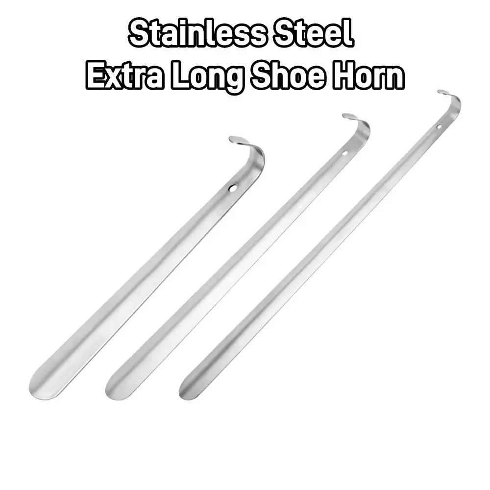 1PC Extra Long Shoe Horn 30 42 52cm Stainless Steel Shoes Remover Slip Shoe Pull Tool Silver Shoehorn Lifter Aid for Men Women