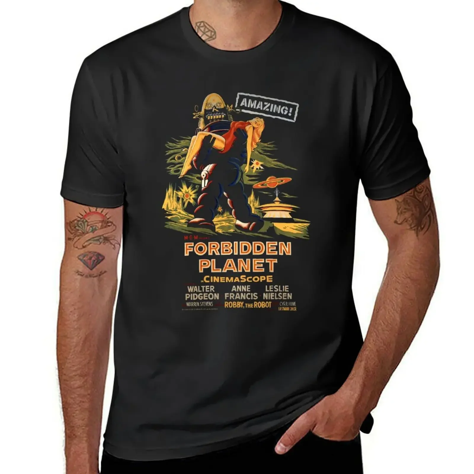 Camiseta con póster de planeta prohibido para hombre, blusa sublime, ropa de verano