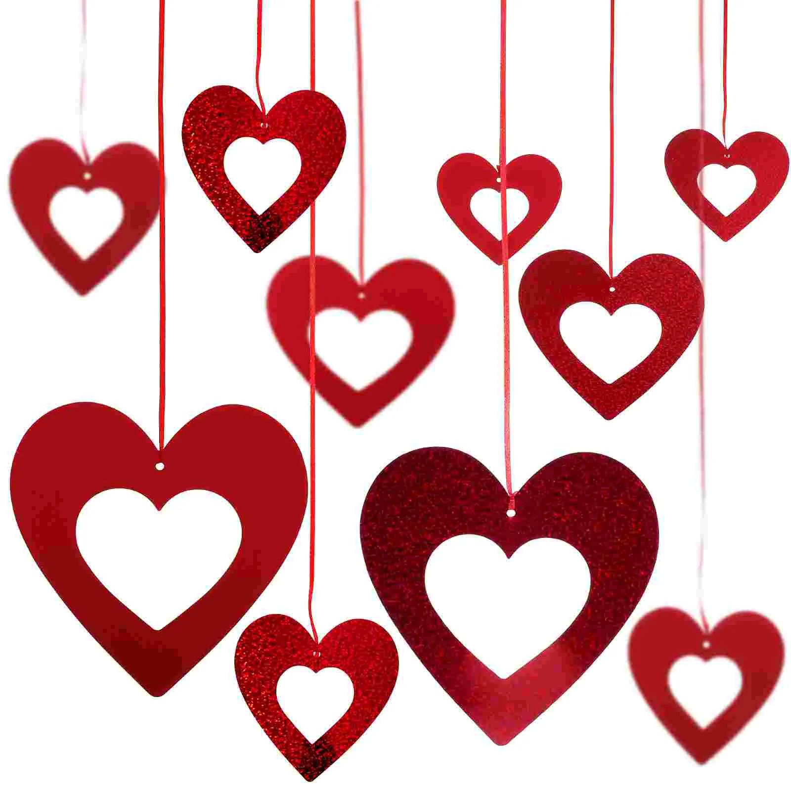

40 Pcs Hanging Heart Decorations Valentine Day Romantic Wall nament Beautiful Colors Easy Use Valentines Heart