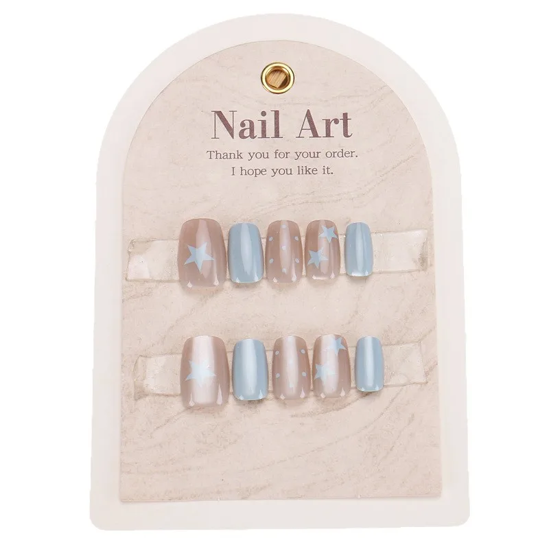 

Носите подушечки для ногтей, синие звезды, горошек, отбеливание кошачьего глаза, 30 продвинутых подушечек для ногтей, съемные.