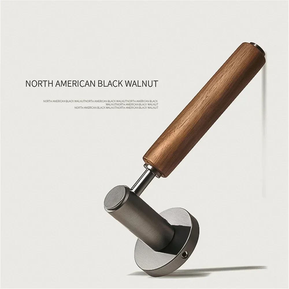 Kunci Pintu Walnut Pegangan Log Kunci Pintu Kamar Tidur Dalam Ruangan Diam Penghisap Magnetik Kayu Solid Kunci Pintu Butir Cina Baru