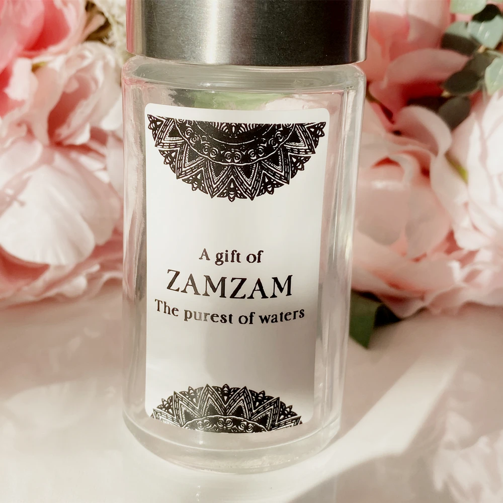 30 Personalize  ZAM ZAM Water Bottle Stickers Party Islamic Wedding Favour Gift Label Seal