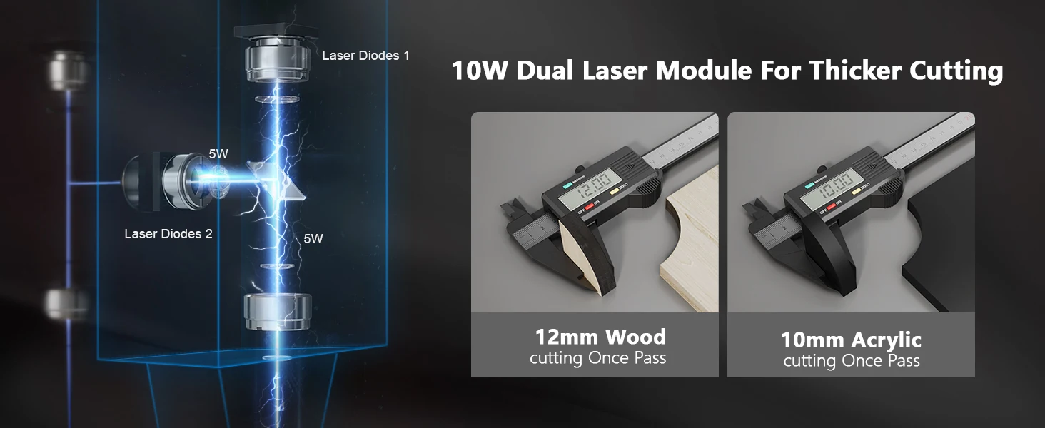 AlgoLaser Blue Diode-10W 20W /1064nm Fiber- 2W Laser Module for Laser Cutter Tools Wood Acrylic Woodworking Machinery & Parts