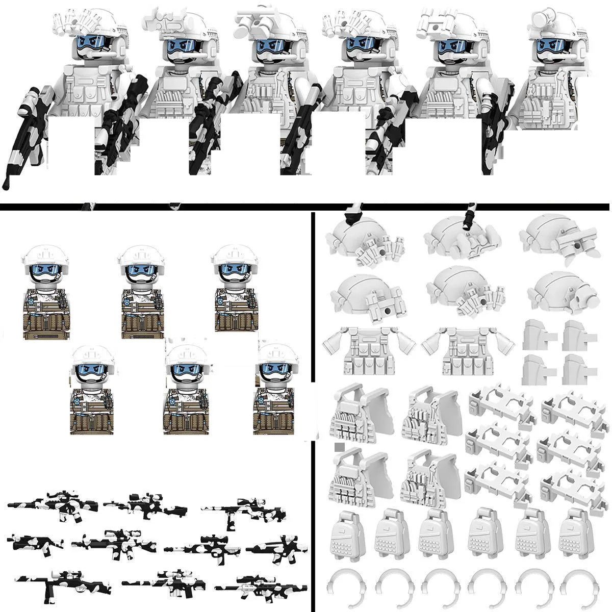 Modern City Police Special Forces Figures Building Blocks WW2 Germany Army Soldier Camouflage Ghost Commando Military Weapon Toy