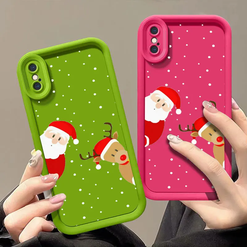 Christmas Fasion Phone Case for iPhone 6 6S 7 8 PLUS SE 2020 2022 X XR XS MAX Shockproof Silicone Soft Cover Coque