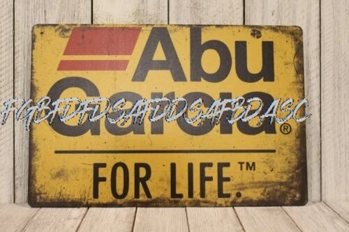 Abu Garcia Tin Metal Poster Sign Rustic Vintage Look Fishing Rod Reel Fish ALI ALI sign