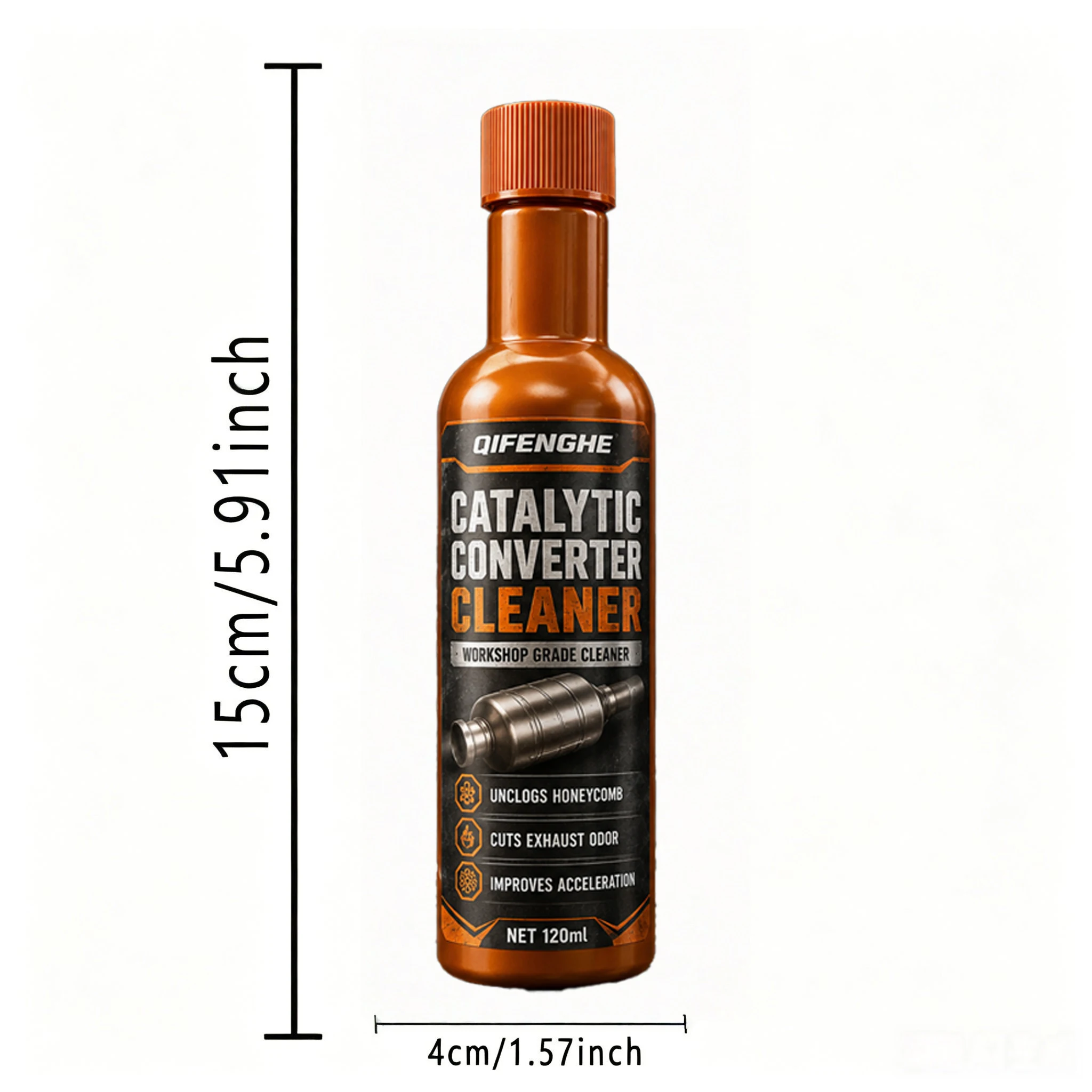 120ml Catalytic Converter Cleaner Car Fuel Additive Exhaust System Deep Cleaning Removes Carbon Soot Reduces Smoke Odor Emission
