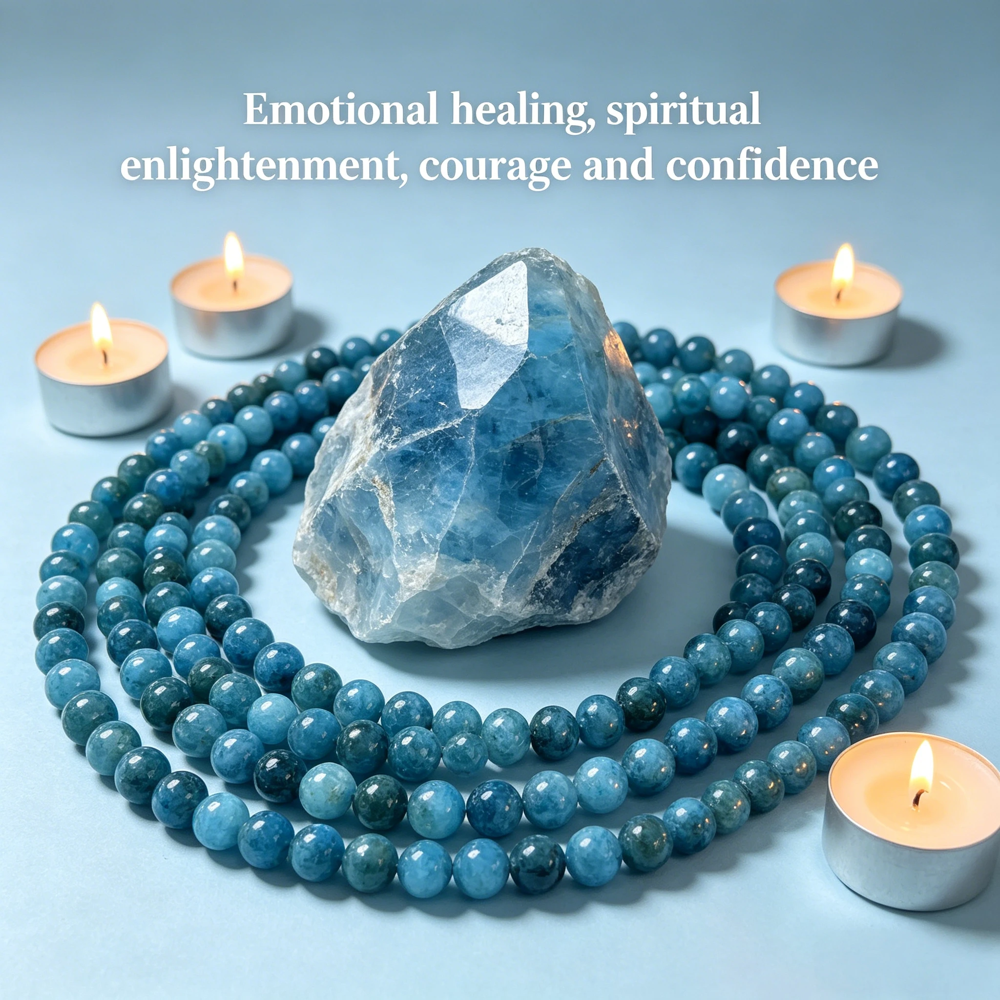 Blue Apatite Beads High Quality 4 6 8 10mm Natural Stone Round Loose Beads for Bracelet Necklace DIY Making Jewelry Accessories