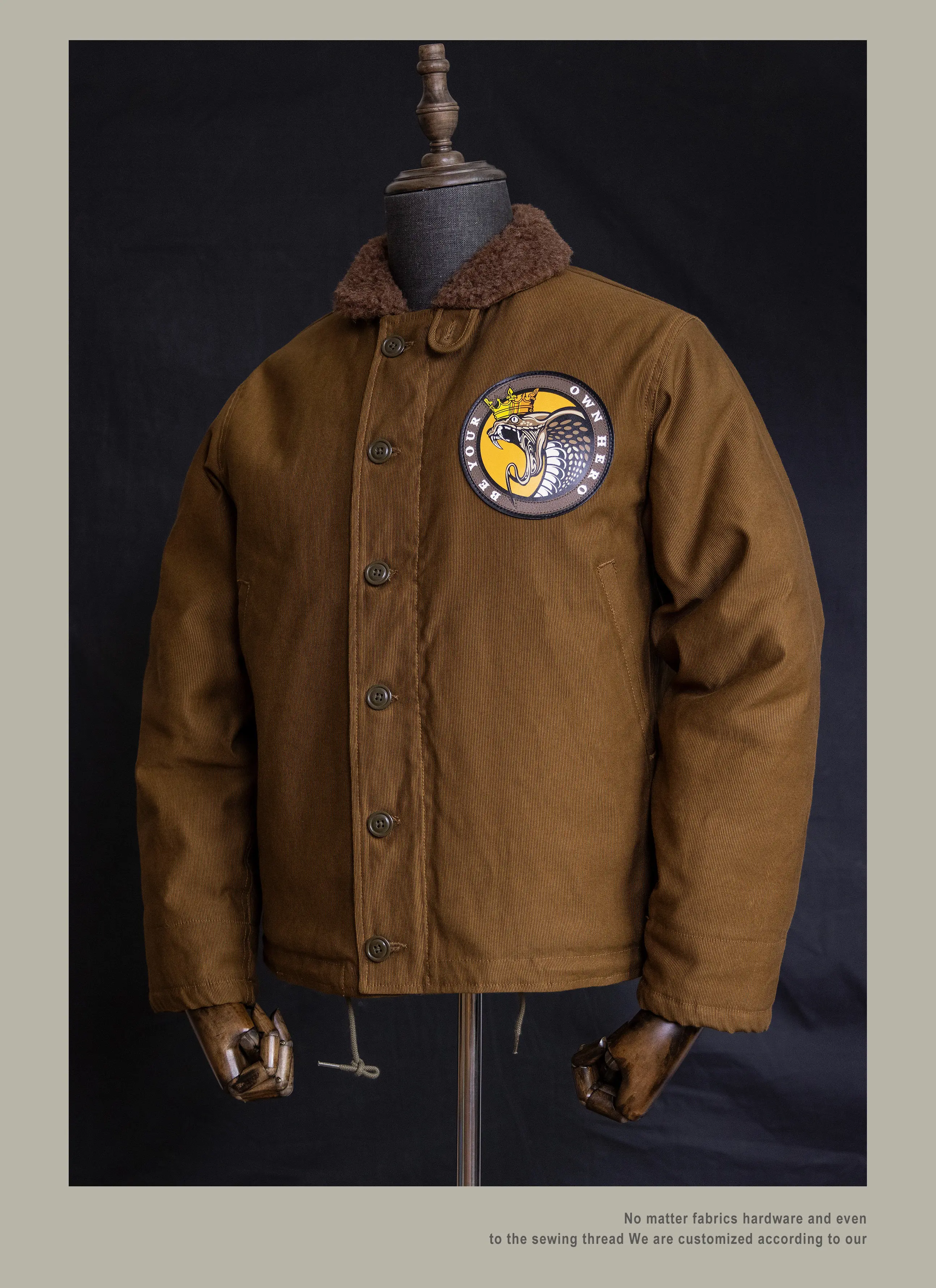 Red Tornado N-1 Deck Jacket Men US Navy Military Coat Loose Fit Thick Wool Lined Vintage Workwear Autumn Winter Outerwear