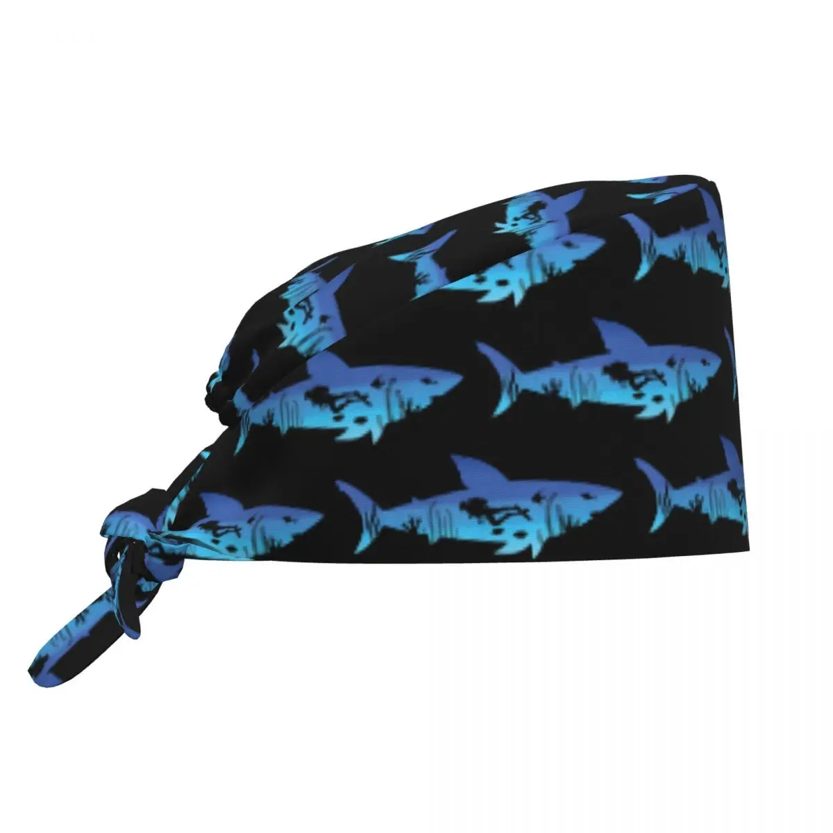 Shark Scuba Diving Nursing Work Cap Surgical Scrub Caps Nursing Hair Hats Sea Equipment Work Scrubs Hat for Medical Surgical