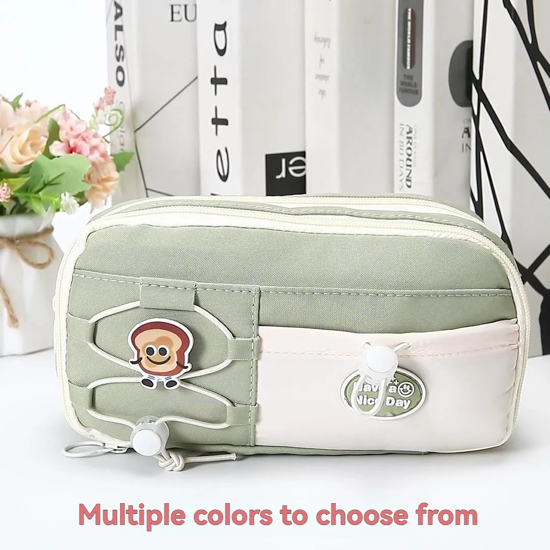 NineIayer Large Capacity Pencil Case For Primary Students And Junior High School Students Simple Multi Function Pencil Case