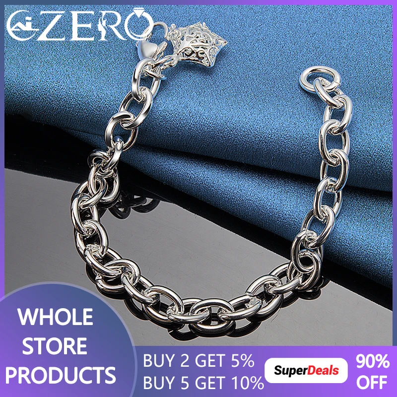 

ALIZERO 925 Sterling Silver Hollow Star Bracelet Chain For Women Wedding Engagement Fashion Party Jewelry Gifts