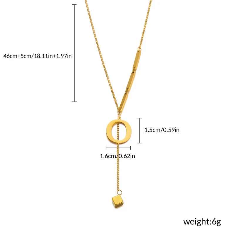 Edelstahl-Metall-Halskette mit 26 englischen Buchstaben für Damen, modische goldfarbene Kette, A-Z, Alphabet, Schlüsselbein-Halskette, Schmuck, Geschenk – Detail 26