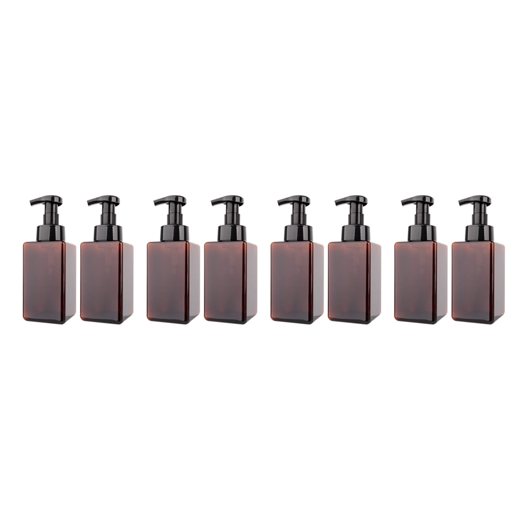 AEE3-8 Pack Foaming Soap Dispenser 15Oz Refillable Foam Liquid Hand Soap Empty Plastic Pump Bottle Container - Brown 450Ml