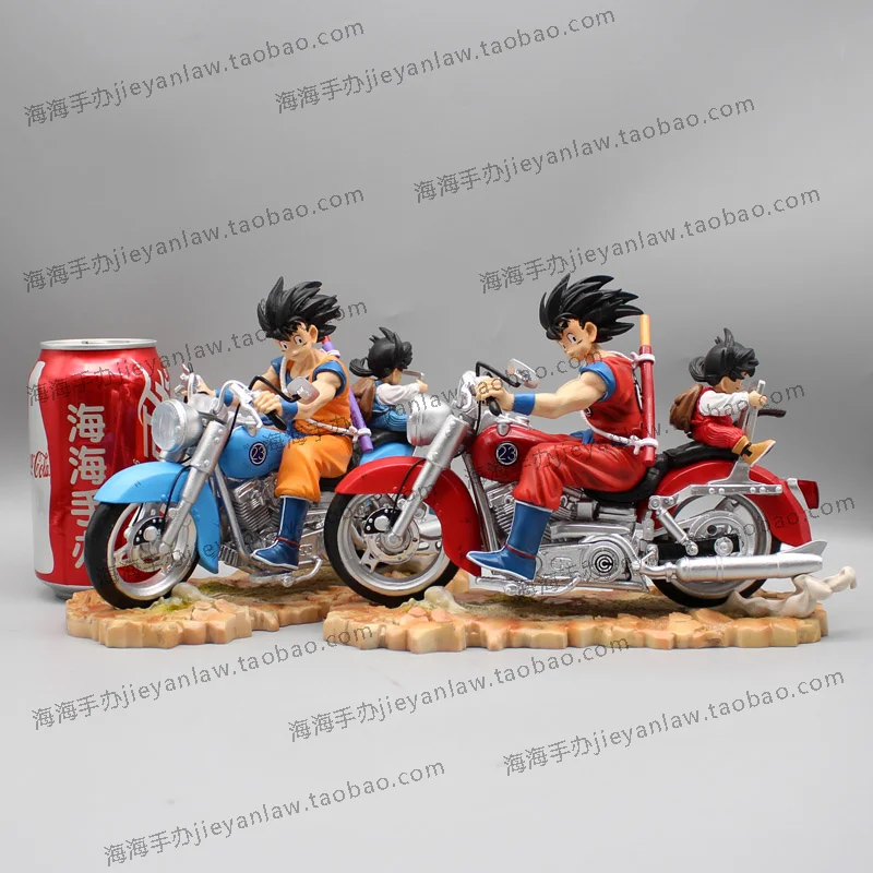 15cm Dragon Ball Figurine Motorcycle Goku and Gohan Kid Action Figure Motor GK Statue PVC Collectible Dolls Desktop Toy Gifts