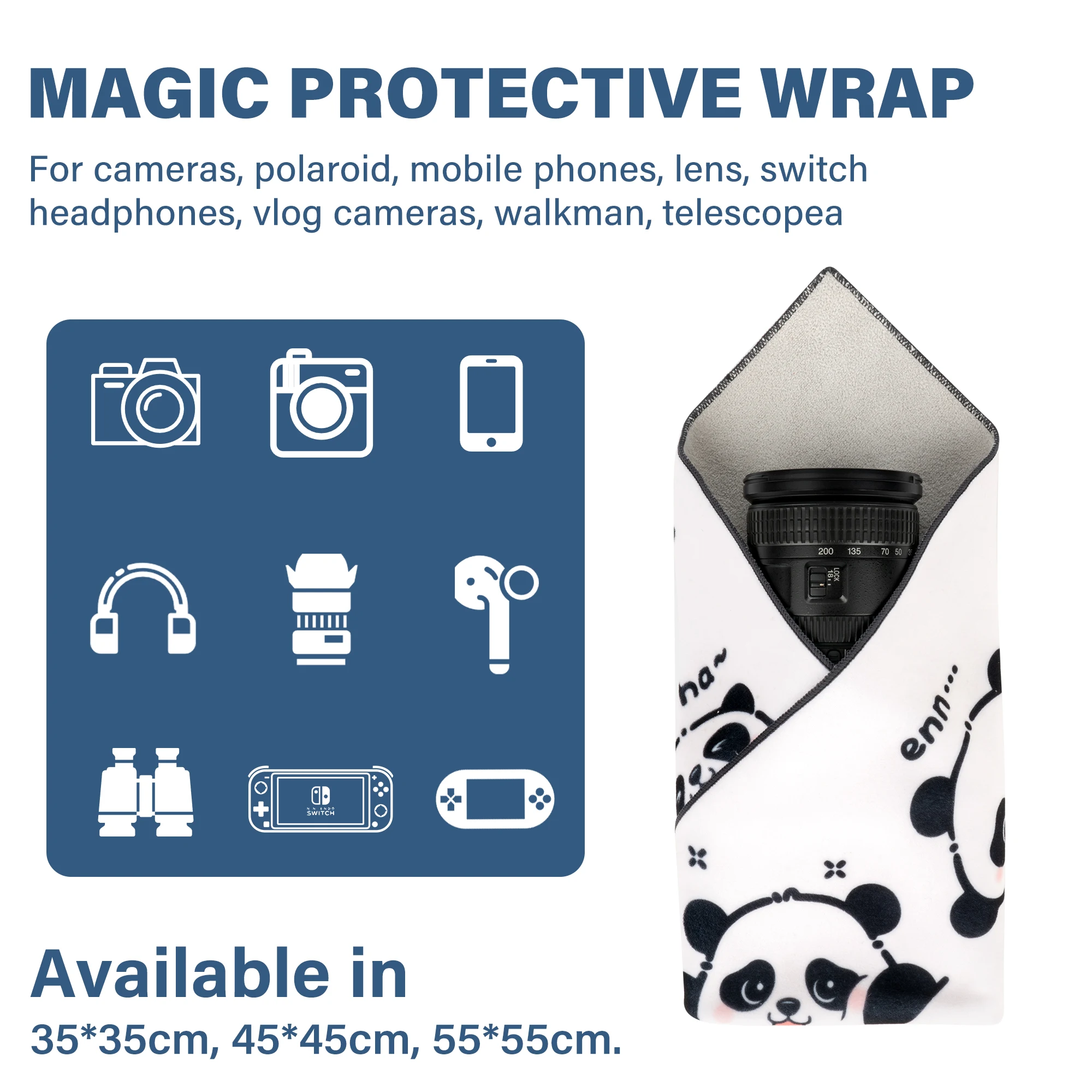 Walking Way Protective Wrap Self-Adhesive Magic Cloth Cosmetic Bag Camera Wrap Universal Storage Cloth Anti-Scratch Dustproof