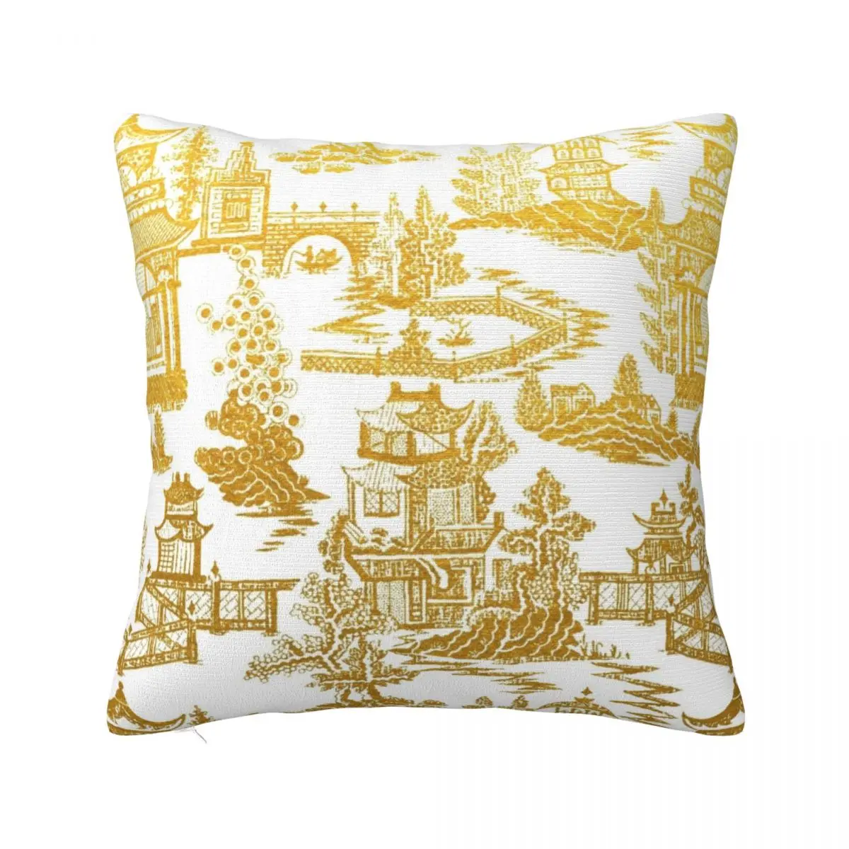 

Golden Pagoda Chinoiserie Lovers Throw Pillow Sofa Cushion Cover covers for pillows Sofa Cushions Covers Christmas Pillow