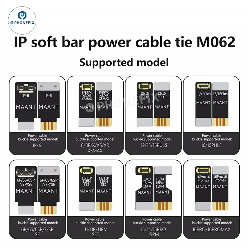 MaAnt M062 IP Soft Bar Power Supply Cable Clip Battery Buckle for IPhone 6-16ProMax Motherboard Maintenance and Power Connection