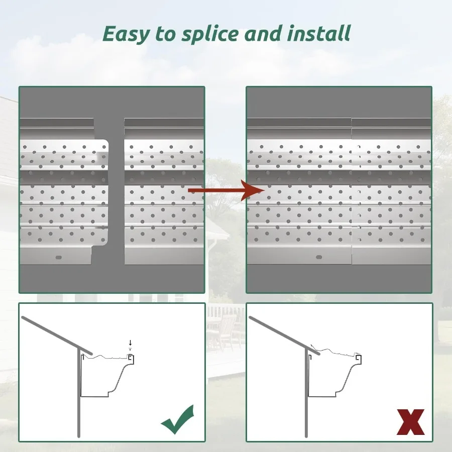 Heavy Duty 5 Inch Aluminum Gutter Guards 100 Feet Mill Finish DIY Leaf Protection System for Home Gutters