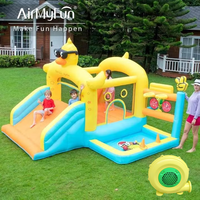 Airmyfun Mini Household Courtyard Bouncy House Soft With Slide Duck Jump Castle Inflatable Bounce House Family Party Funny