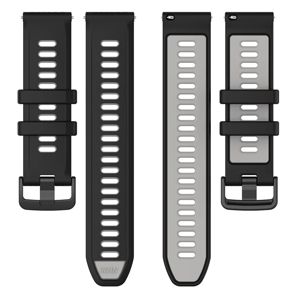 Tweekleurige Siliconen Band Voor Garmin Voorloper 265 265S 255S 255 Vivoactive 5 Vervanging 18Mm 20Mm 22Mm Horlogeband