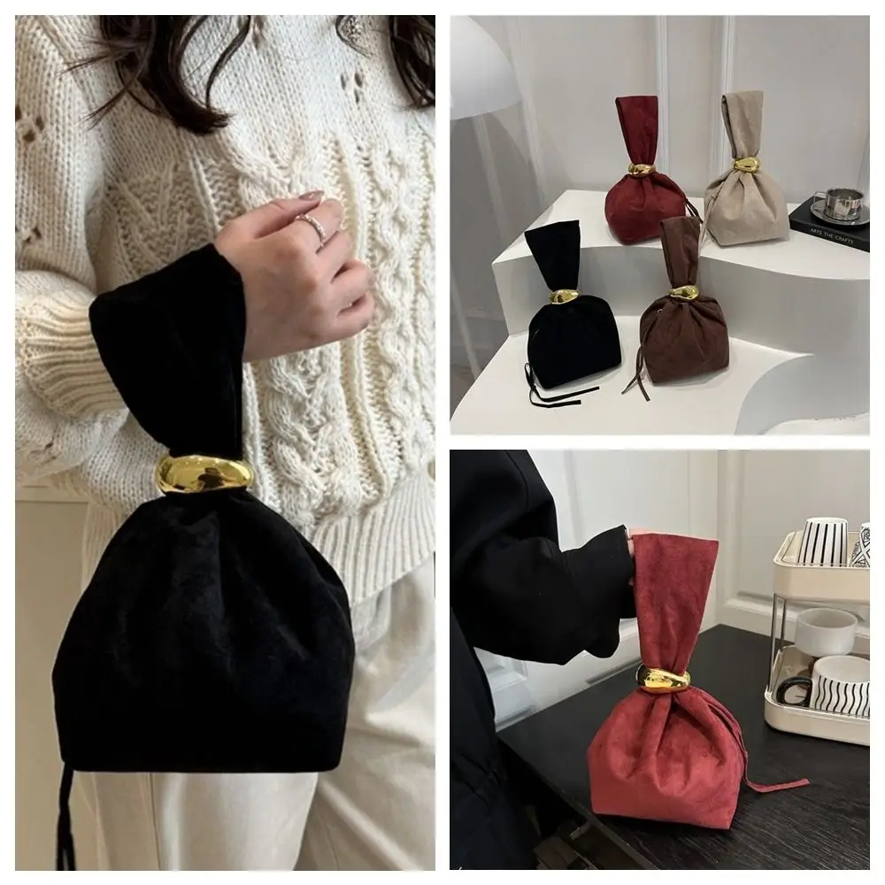 

Модный однотонный замшевый клатч большой емкости с боковой молнией, вечерняя сумка, сумка для монет, плиссированная сумка-ведро на каждый день