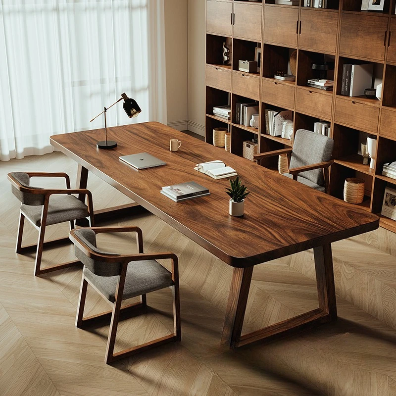 Walnut high-end desk and chair study workbench office study living room