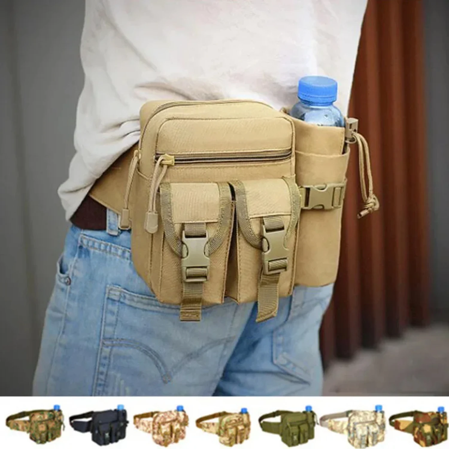 Waterproof Military Men Tactical Waist  Outdoor Working Sports Hiking Hunting Riding Male Pouch Climbing Fishing Belt Pack