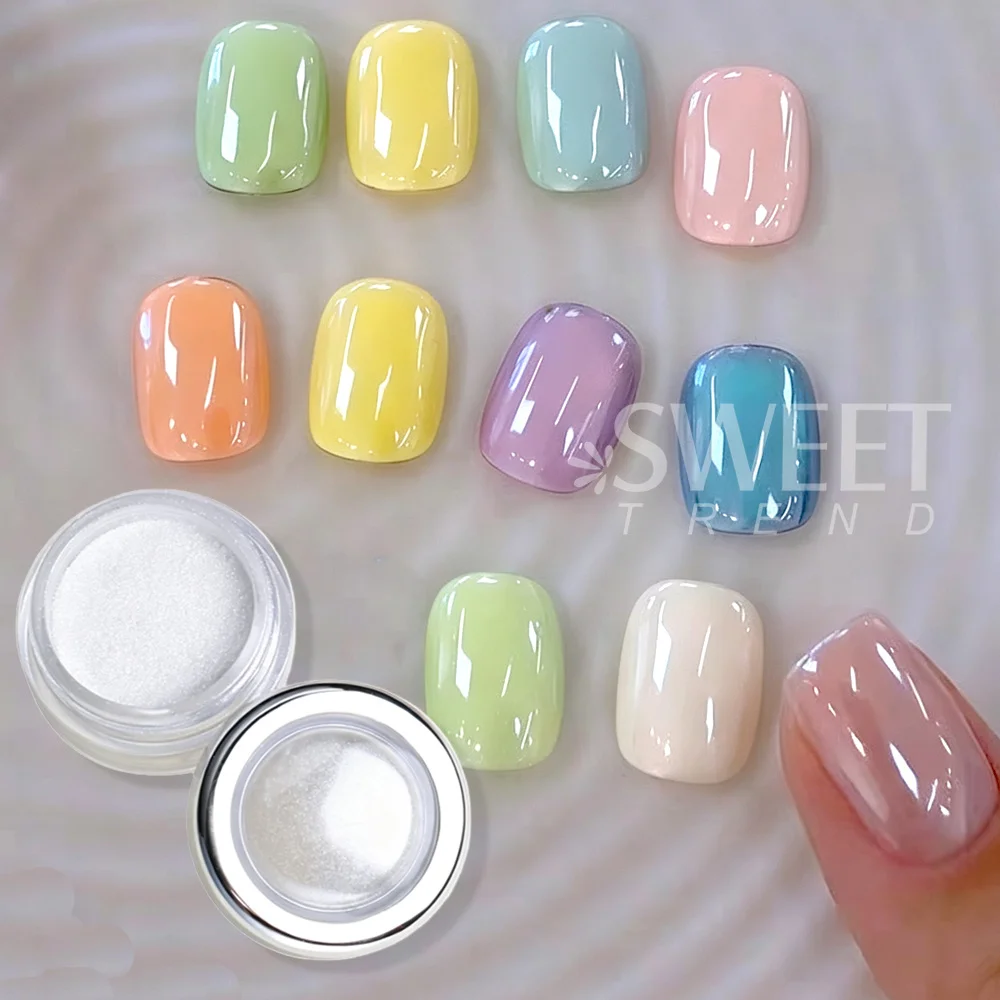 SWEET TREND-1/2 Flaschen Kristallbeschichtetes Nagelpulver Klares Chrom-Nagelpulver Heller Galvanisierungs-Effekt Pigment Nagelstaub-Dekoration – Detail 5