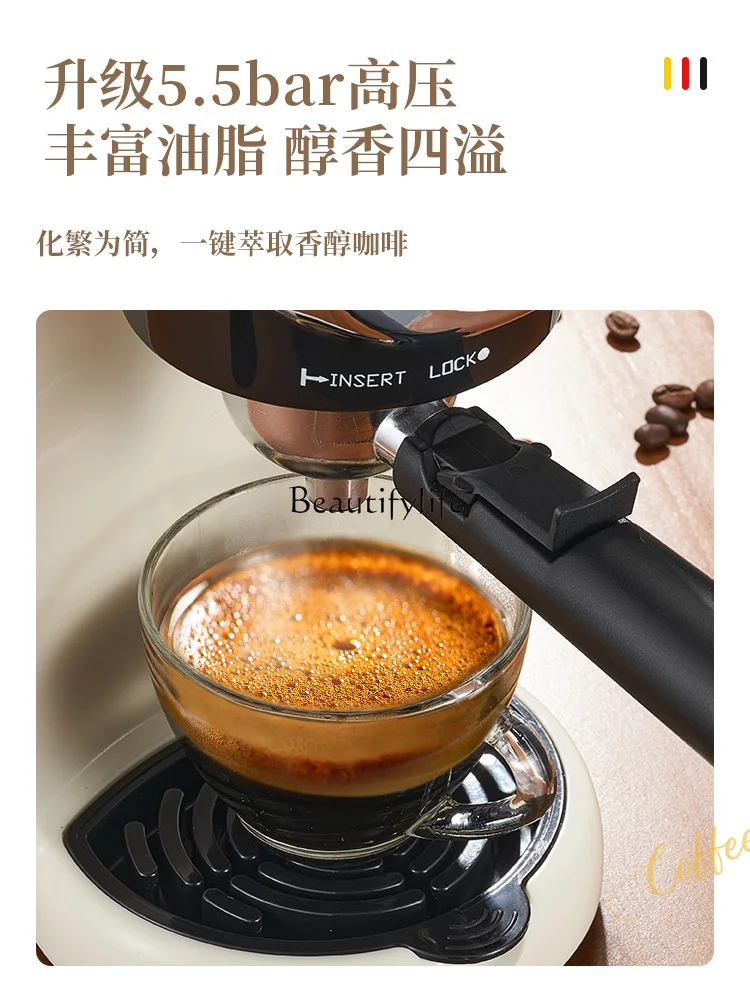 Italian Full & Semi Automatic Coffee Machine Concentrated Household Small Mini Brew Cup All-in-One Machine