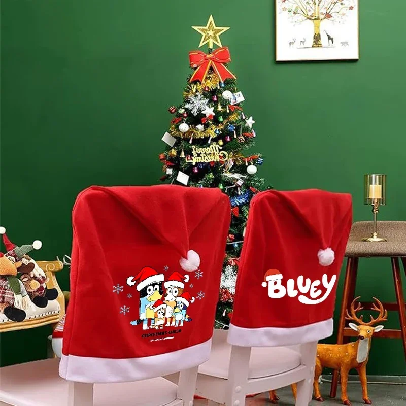 BLUEYS BINGO, sombrero de Navidad, fundas para sillas, decoración del hogar de Anime, sala de estar, moda, gorro grande de Navidad, funda con respaldo, regalo, gran oferta