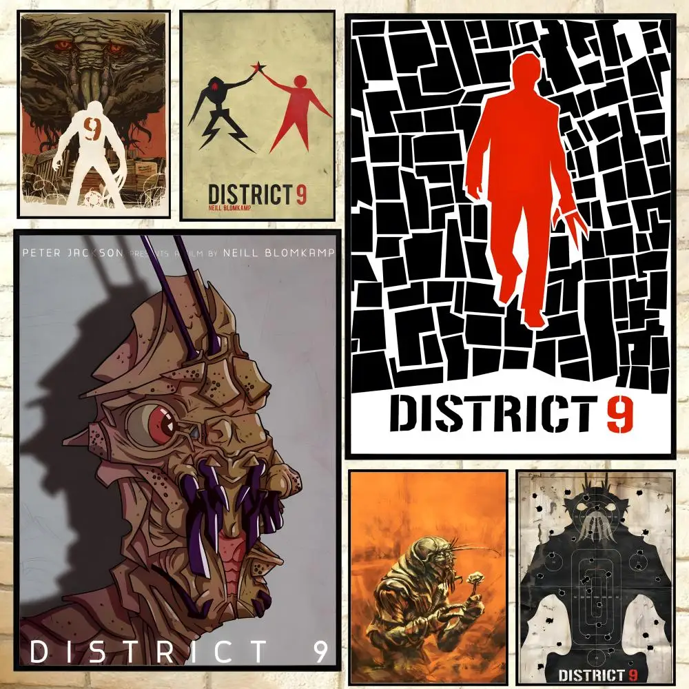Popular Movie District 9 Poster Versatile HD Waterproof Wall Art Self-Adhesive Decor for Any Space Ideal Gift