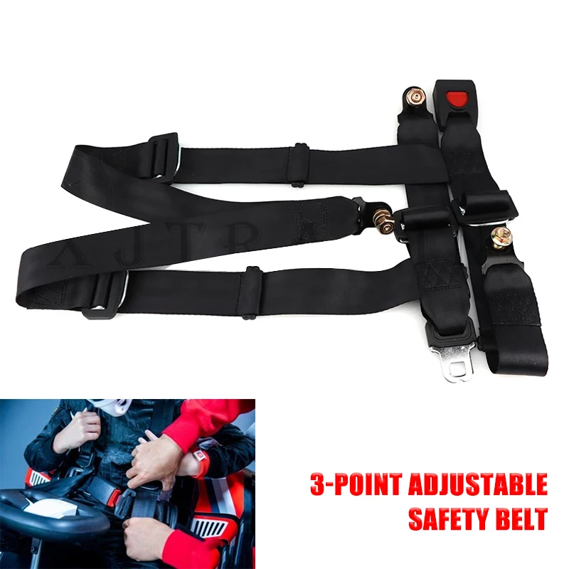 3 Studs Seat Belt Harness Fit simple seat belt For Safety Belt 150cc-250cc Go Kart Razor RZR ATV UTV Buggy Karting Quad Bike