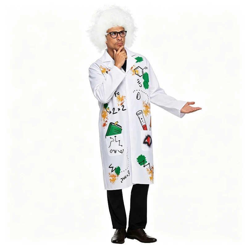 Nouveaux Costumes de Performance et de Cosplay pour Hommes sur le thème de Frankenstein pour Halloween, Fêtes sur le thème des Scientifiques et Événements sur le Campus