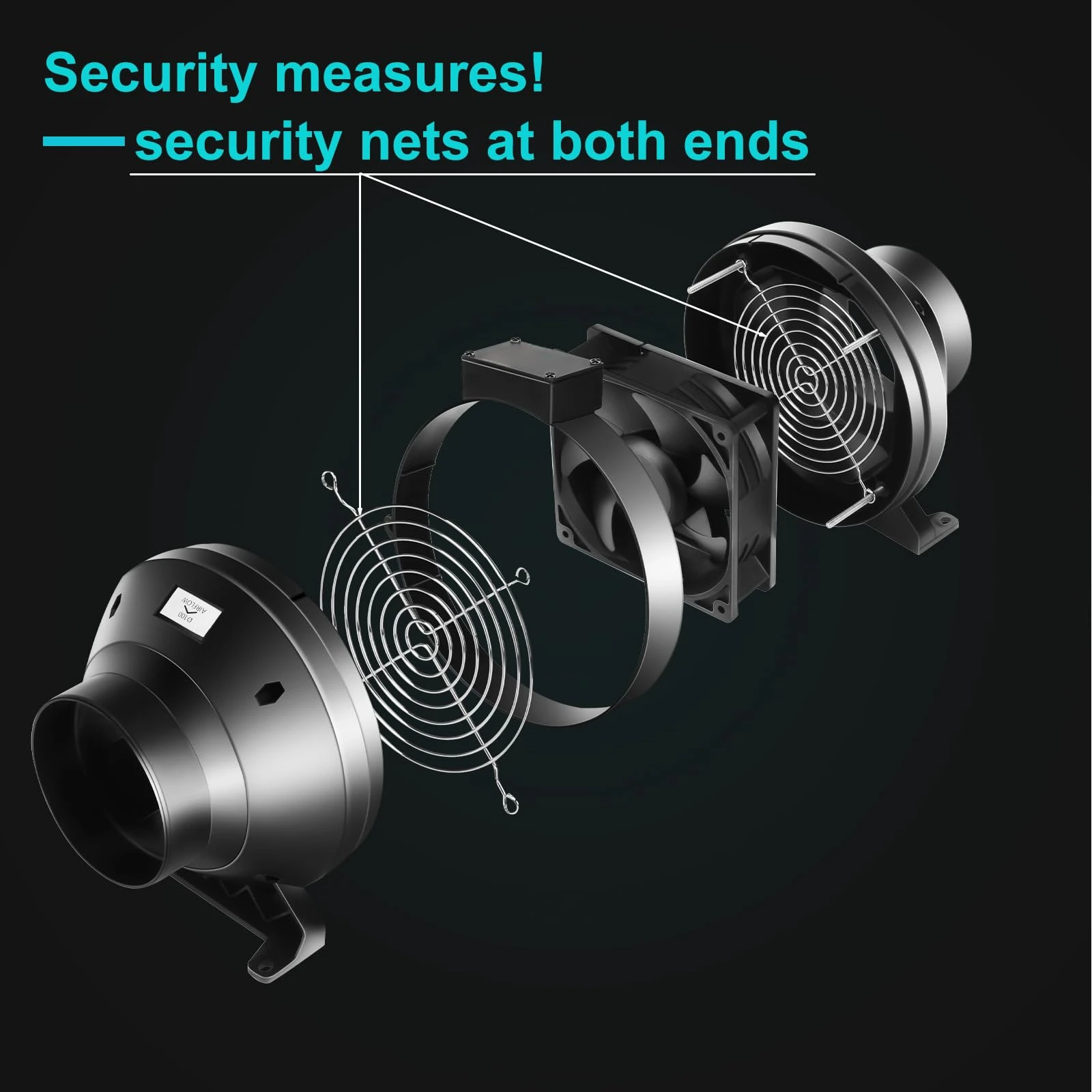 ALPHAGROW Ultimate Grow Tent Fan Solution 175 CFM وحدة تحكم في سرعة نظام القناة المضمنة مع قناة 8 أقدام مع قارنة مطاطية، #4