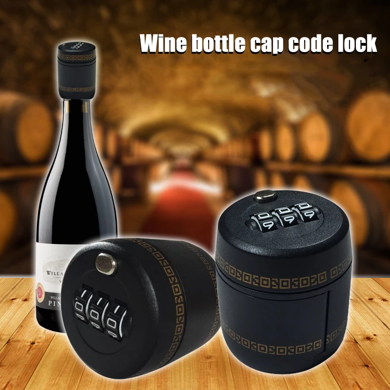 Wine Bottle Lock Combination  Password Code Lock Wine Bottle Stopper For Wine