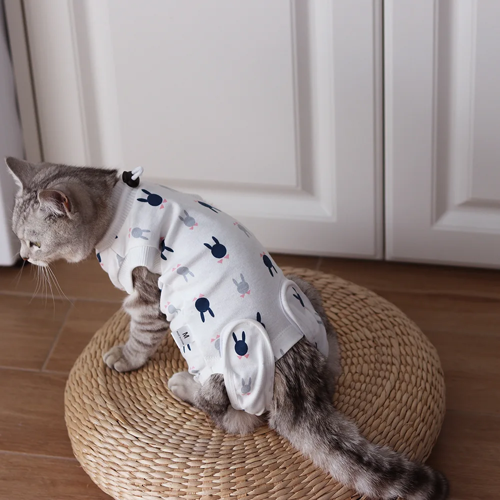 Cat Recovery Suit, Kitten Surgical Full Bodysuit for Abdominal Wound Protector Anti Licking After Surgery Cone Alternative