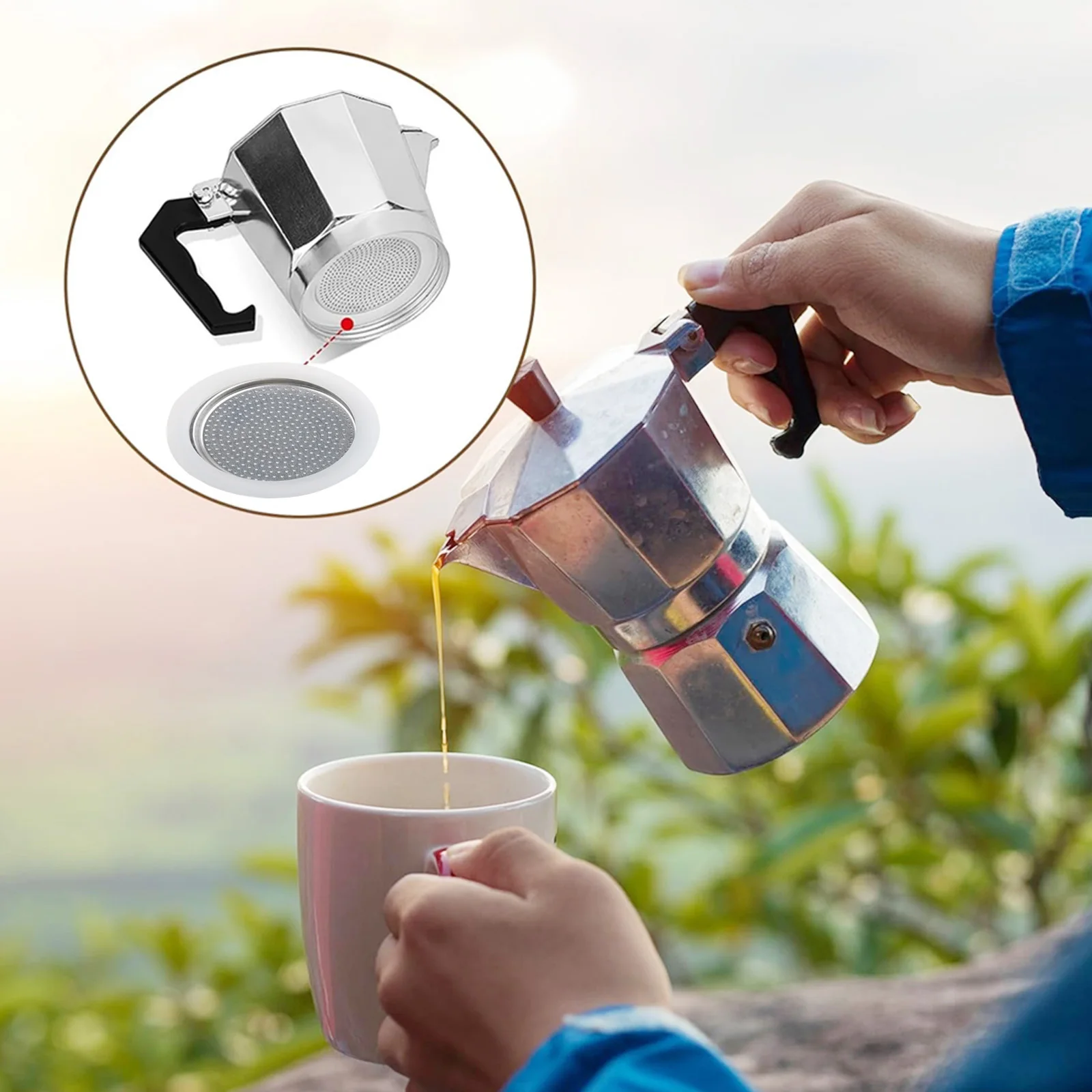 

Для эспрессо-машины, набор фильтров для кофе, комплект для эспрессо-машины, 3-чашкольная эффективная экстракция эспрессо, пищевые силиконовые материалы