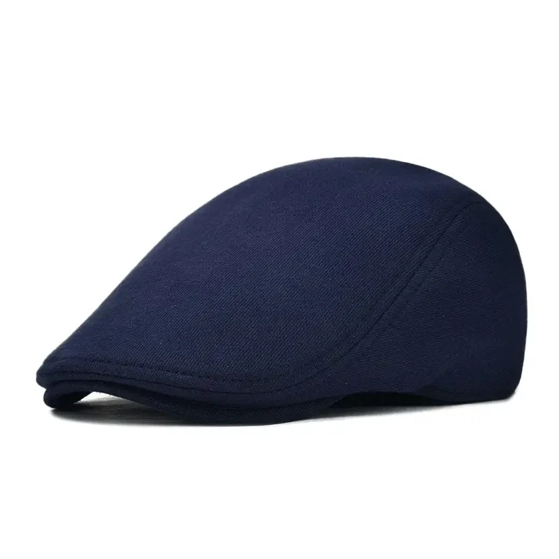 Men berets Fashion Cotton Solid Color Soft Top Casual Newsboy Cap Retro Literary Forward Cap Peak Cap Driver Hat Gift Unisex