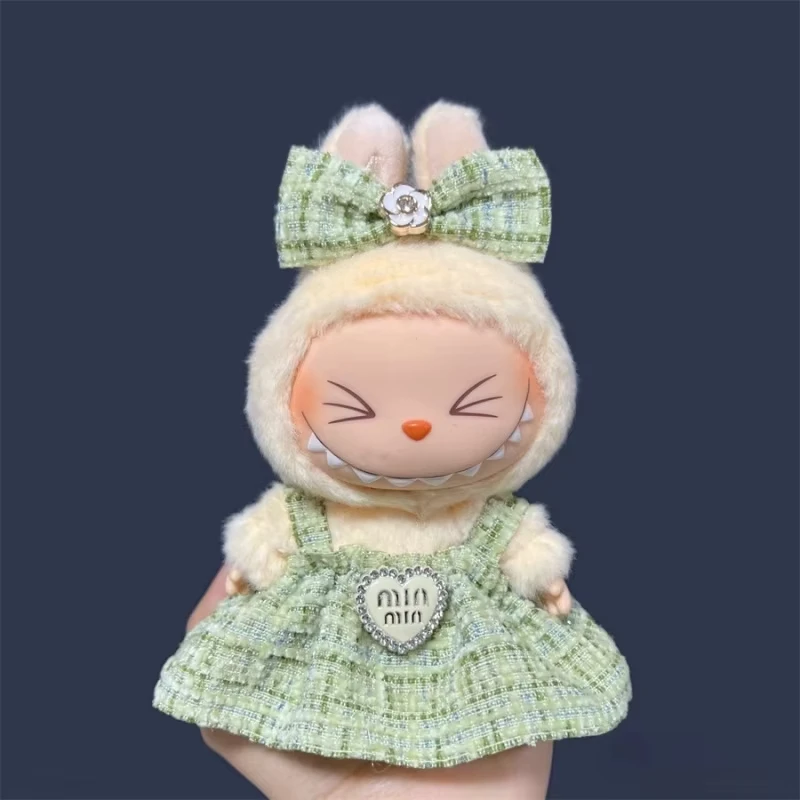 Jupe de poupée en peluche Labubu de 17cm, ensemble de jupe Adorable pour bricolage, accessoires de vêtements, cadeau
