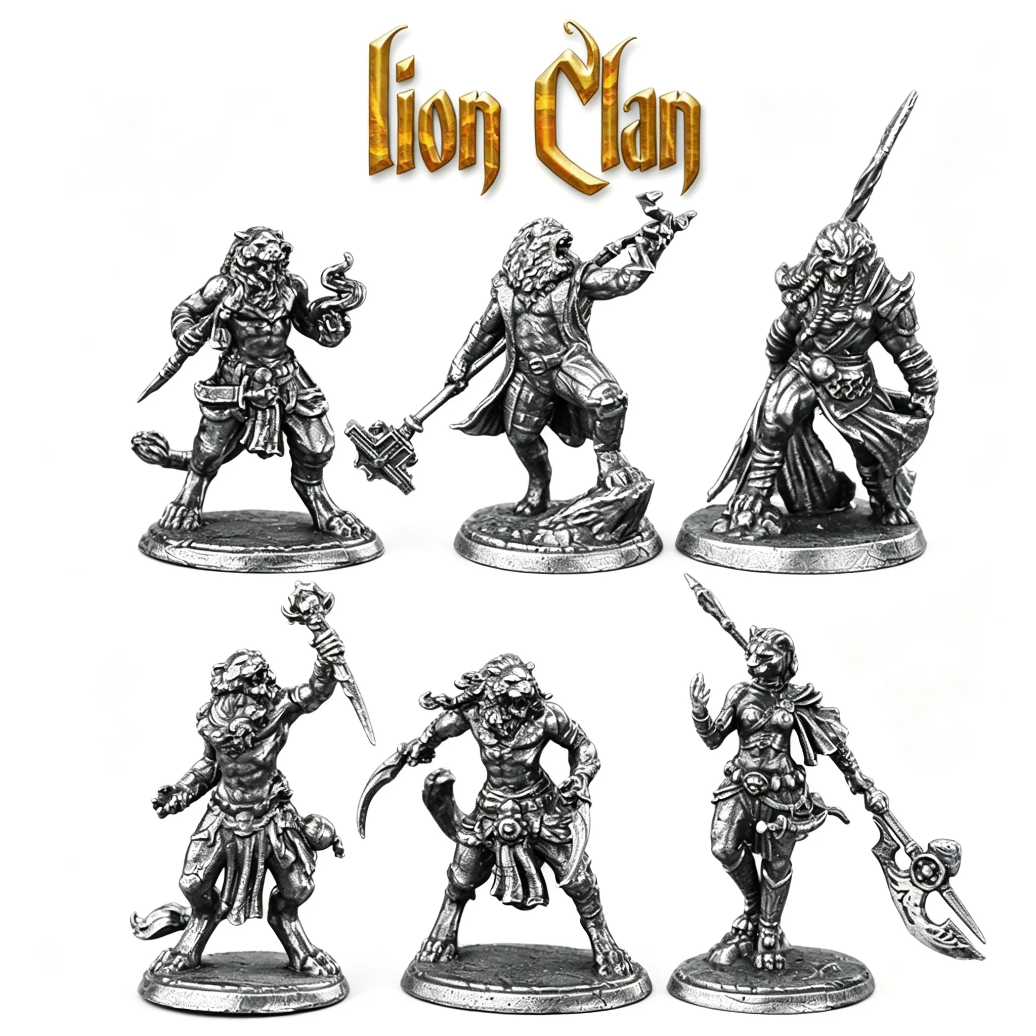 Metal Ancient Hundred Wars Lions Soldiers Action Figures Collectible Model Miniature Ornament Board Game Pieces Tabletop Gift