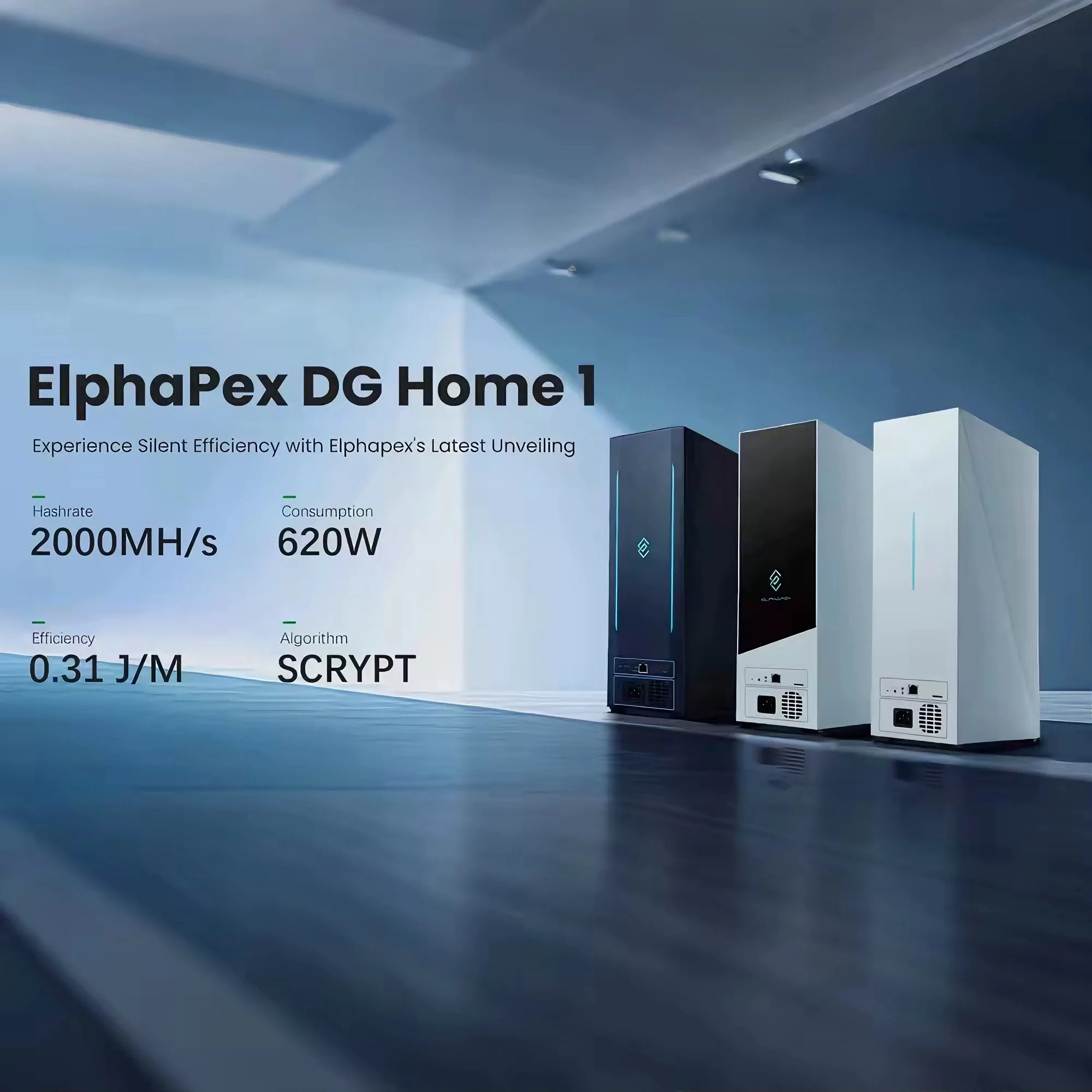 New ElphaPex DG Home 1 2Gh/s 620W Litcoin Dogecoin Bells Miner Algorithm Crypt with PSU Asic Miner