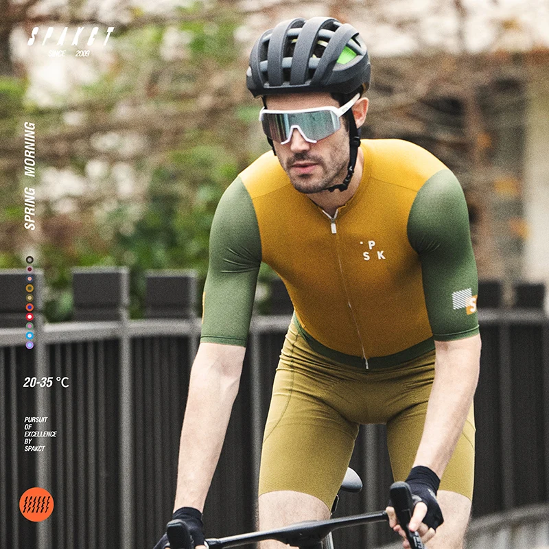 SPAKCT Spring Summer Men's Cycling Jersey Short Sleeve Quick Dry Anti-Bacterial MTB Road Bike Shirt - ChunXiao