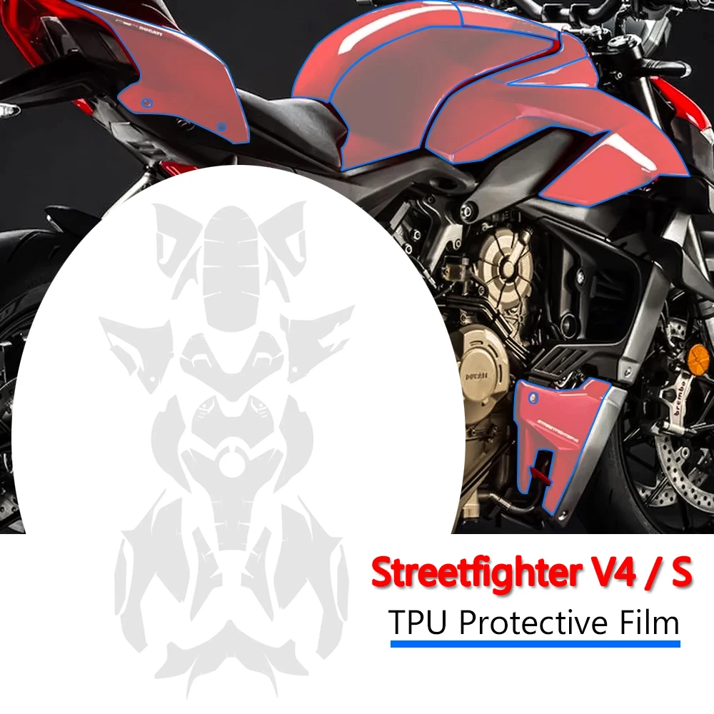 

For Ducati Streetfighter V4S V4 Protective Film Invisible Car Cover Streetfighter V4 TPU Anti-Scratch Motorcycle Protective Film