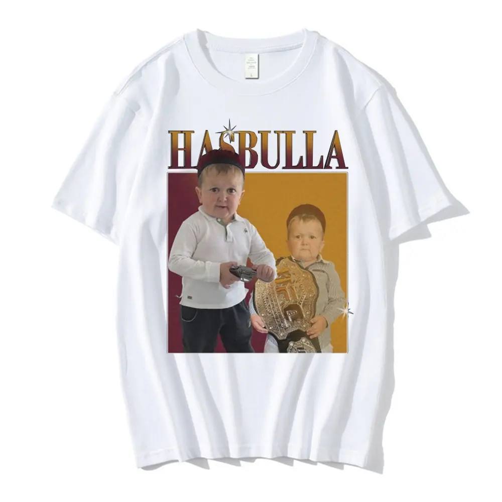 Men's Cotton T-shirt Hasbulla Magomedov Hasbula Burgir Graphic Printed Tshirt Unisex Mini Khabib Meme T Shirt Cotton Men Clothes